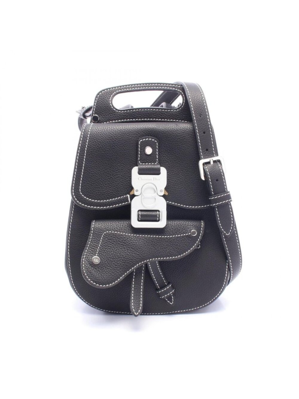 Dior Backpack Gallop Oblique Black Leather Saddle Mini